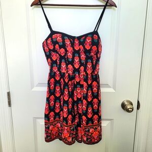 Band of Gypsies Intricate Fairycore Floral Pattern Romper with Skirt Draping XS